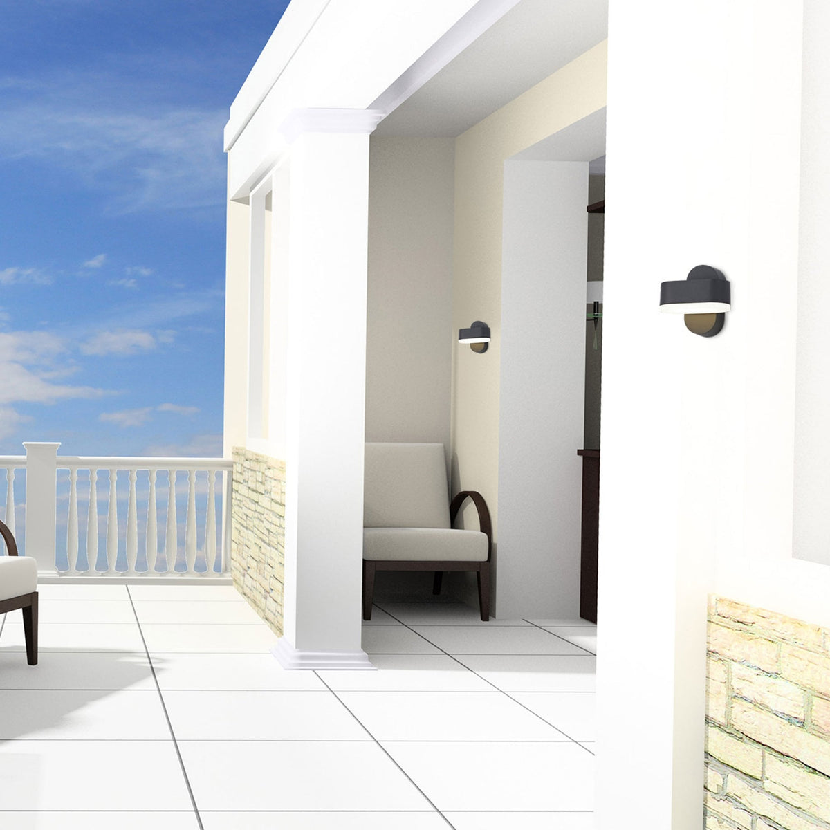 Ipplepen Adjustable LED IP54 Wall Light in Anthracite