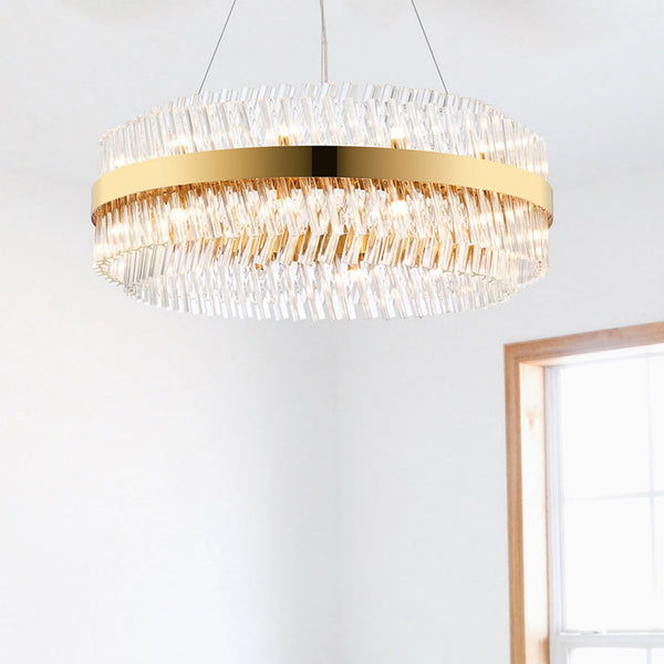 Kelly Twenty Four Light Pendant in Polished Nickel & Clear Glass