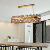 Kelly Thirty Six Light Oblong Pendant in Brass & Smoke Glass