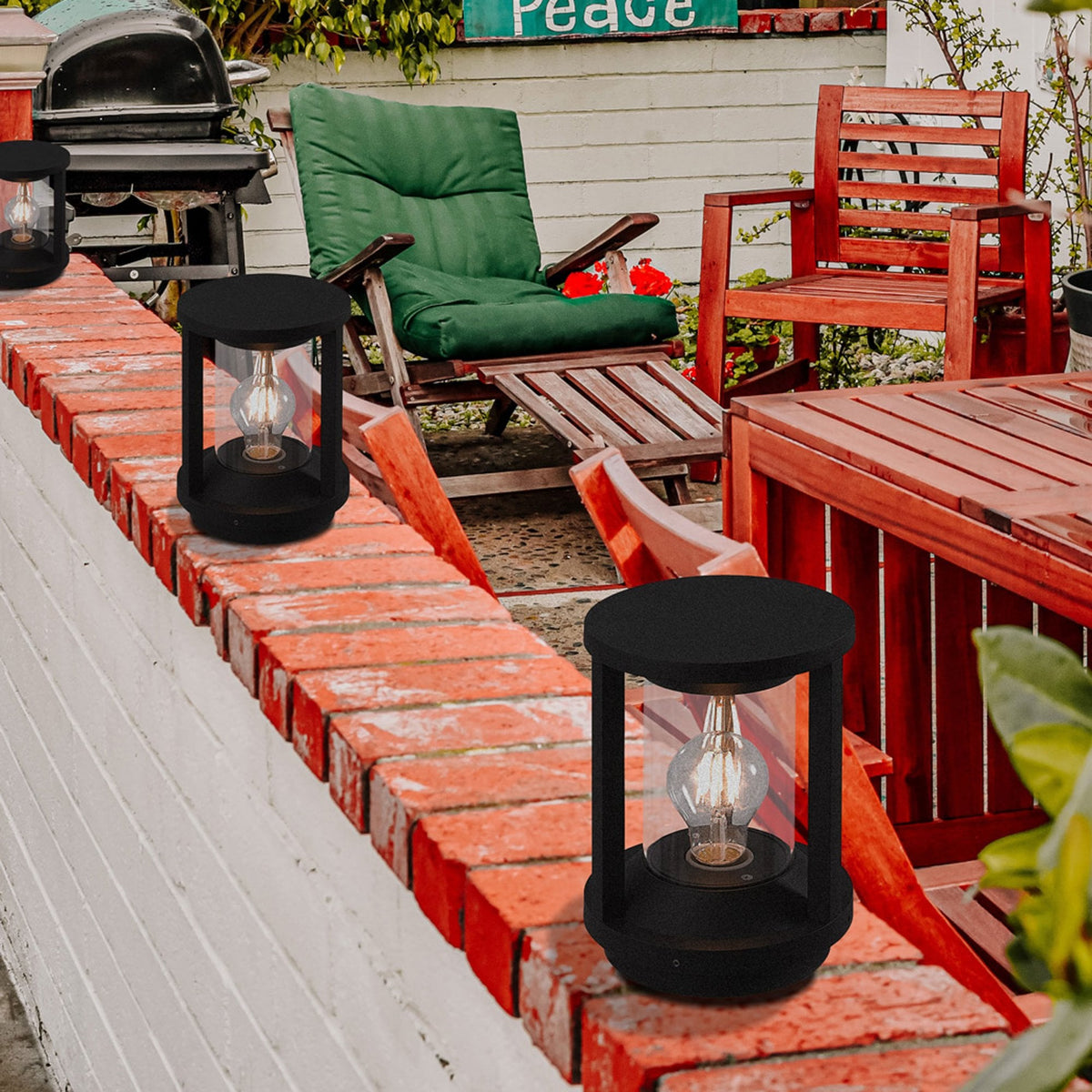 Lifton IP65 Pillar Lamp in Anthracite