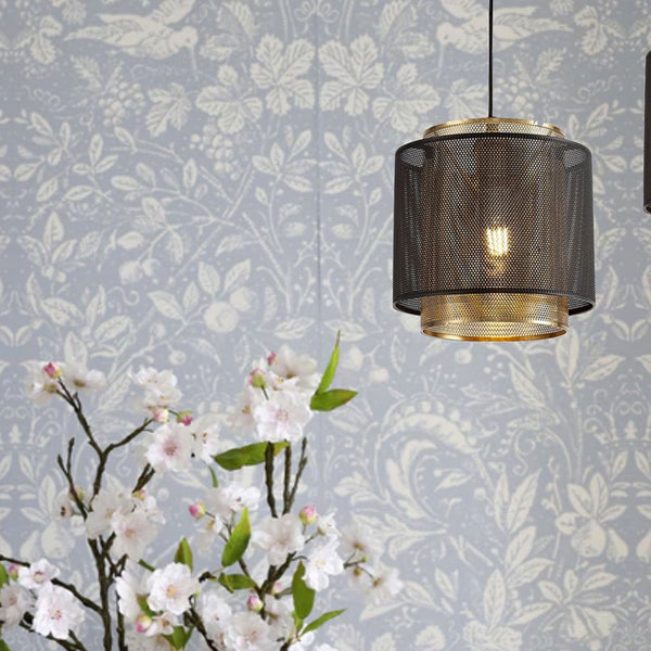 Luffincott Single Small Ceiling Pendant in Black & Gold