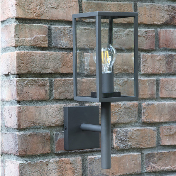 Meavy IP54 Exterior Up Wall Light in Graphite Black