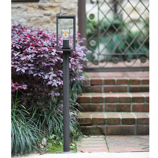 Meavy IP54 Short Post Bollard Light in Graphite Black