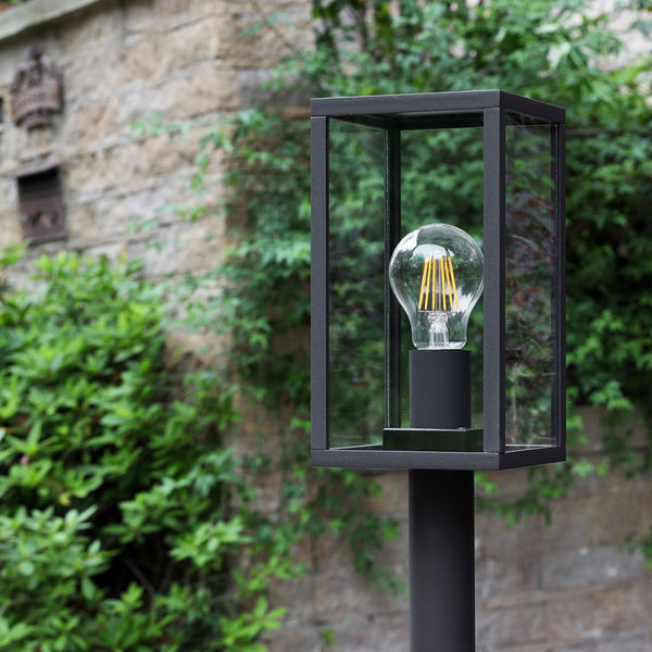 Meavy IP54 Short Post Bollard Light in Graphite Black