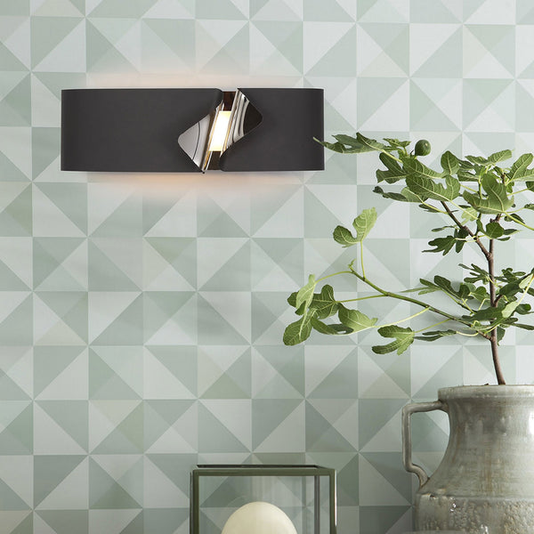 Meeth Sand Anthracite and Polished Chrome LED Wall Light 10W 3000K 700lm