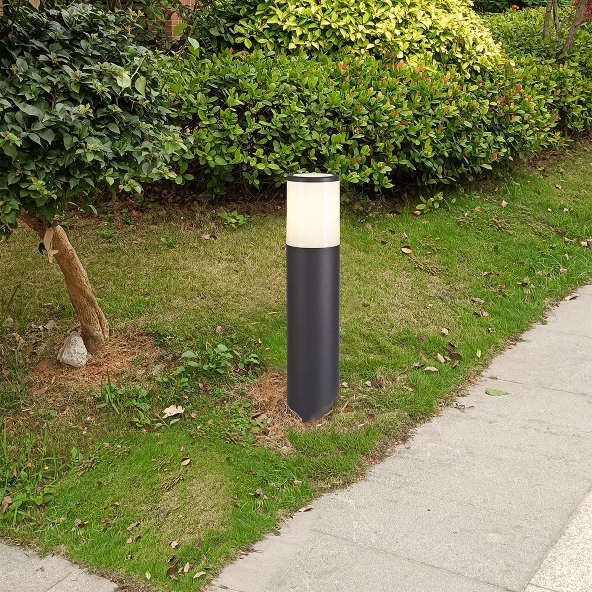 Lumiere Merrivale IP54 Exterior 45cm Post Light in Anthracite with Opal ...