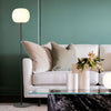 Milton Medium Oval Ball Floor Lamp in Matt Black & Frosted White Shade