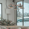 Modbury Telescopic 5 Light Pendant in Textured Grey & Copper