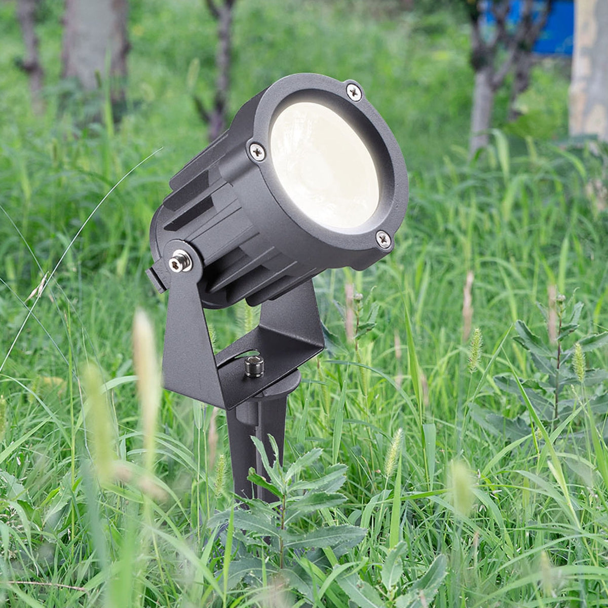 Mortehoe 15W LED IP65 Spike Light in Grey & Black