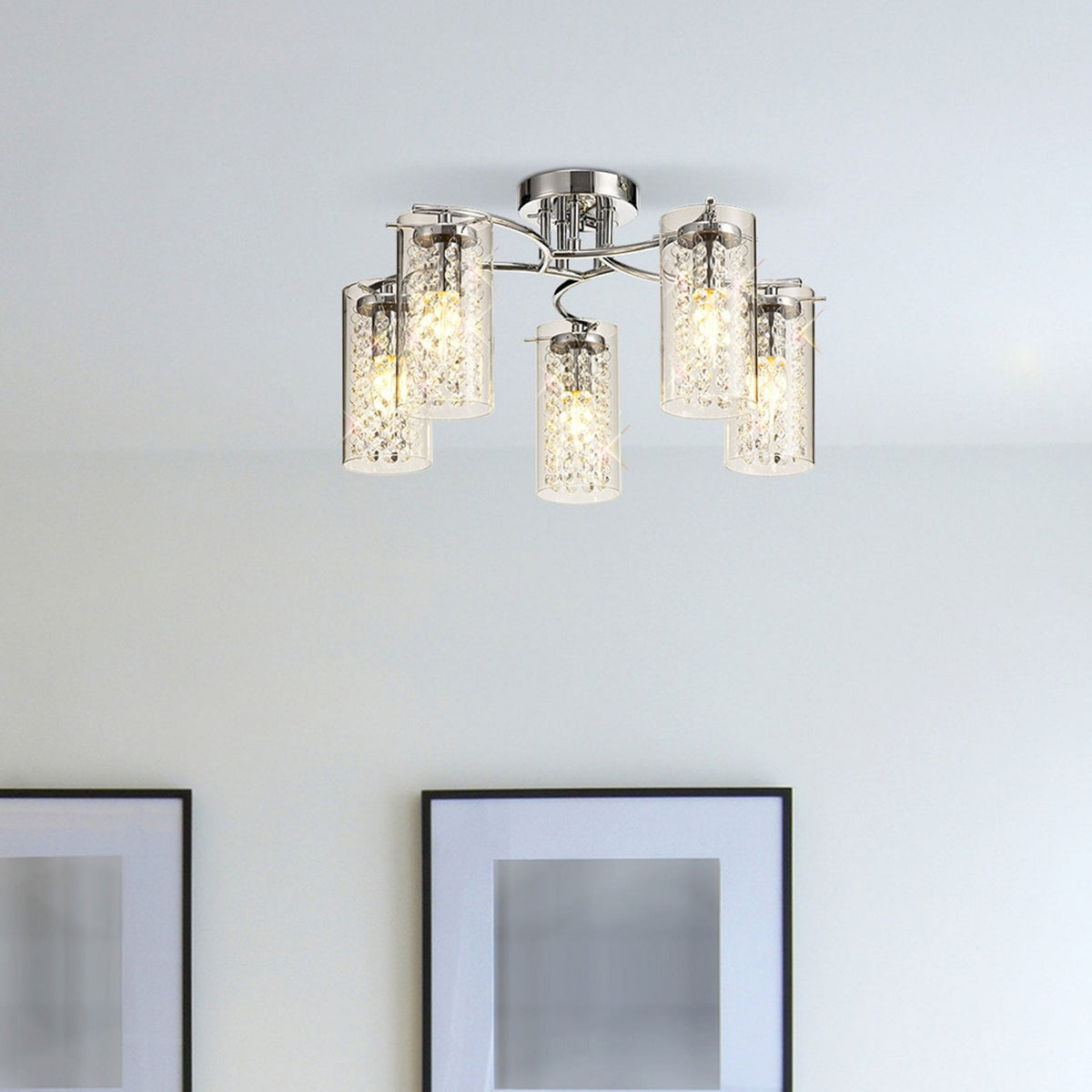 Ogwell Polished Chrome 5 Arm Ceiling Light