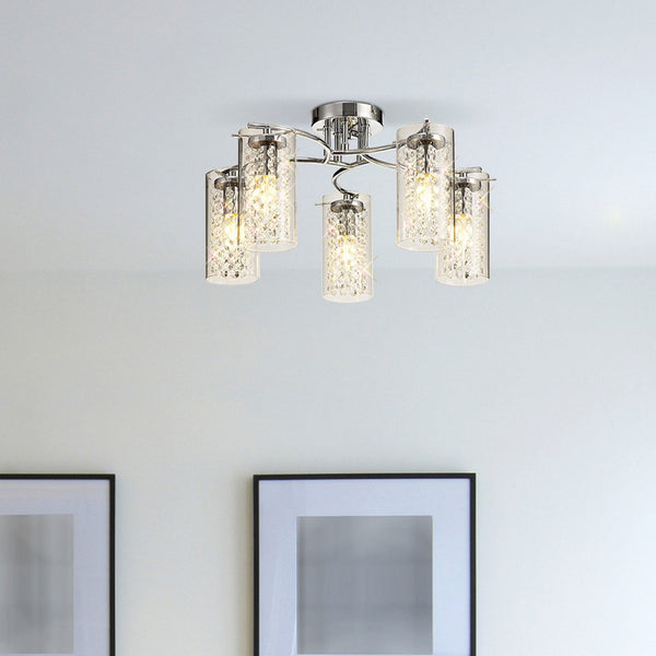 Ogwell Polished Chrome 5 Arm Ceiling Light