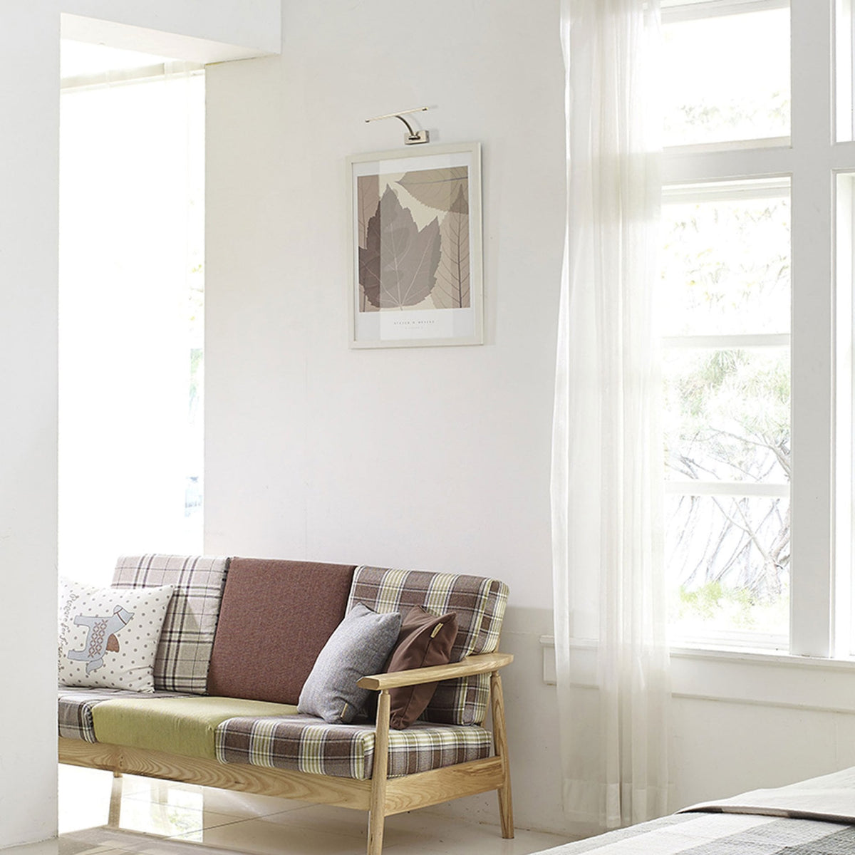 Powderham 340mm 6W Satin Nickel Adjustable LED Picture Light