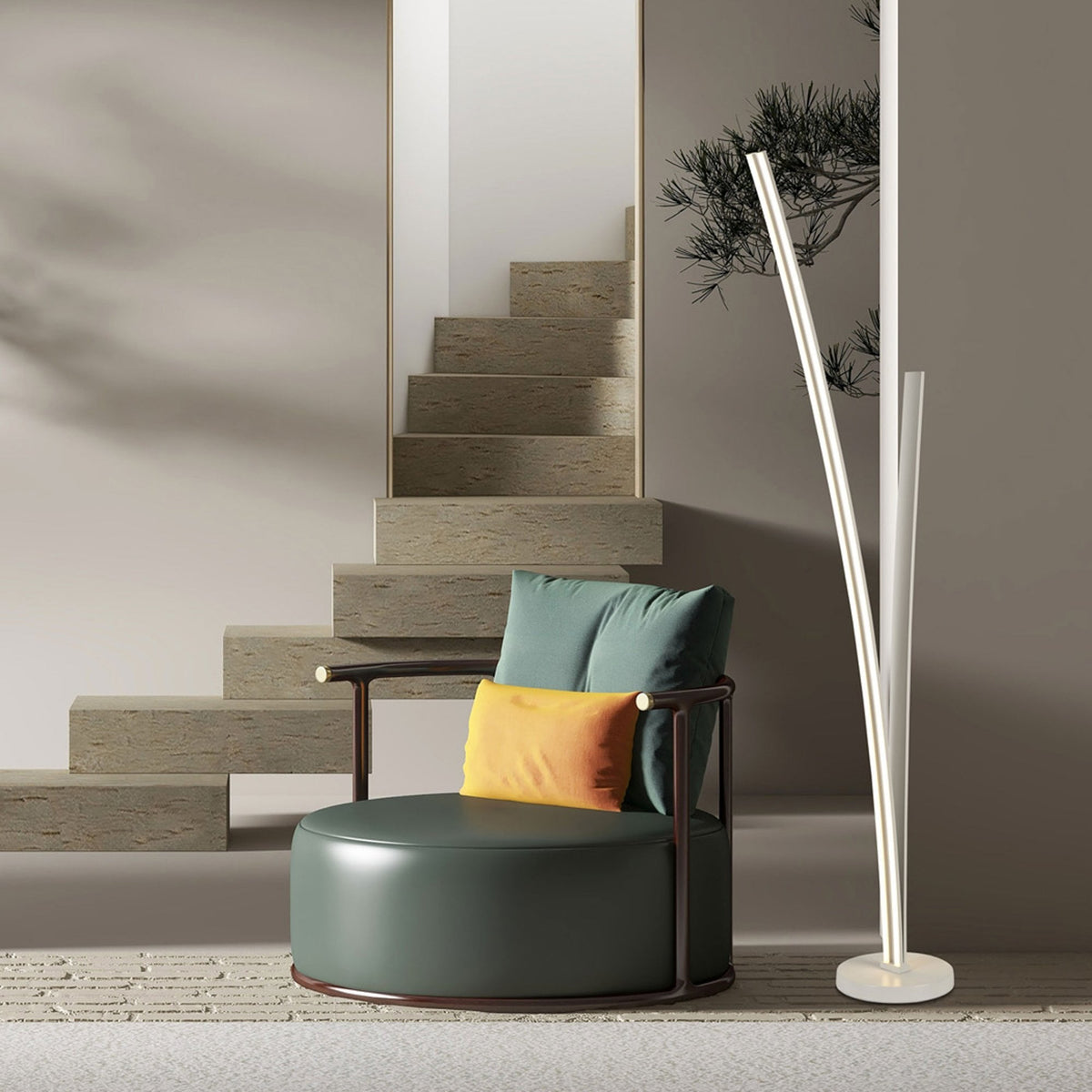 Revelstoke 2 LED Floor Lamp Dimmable in White