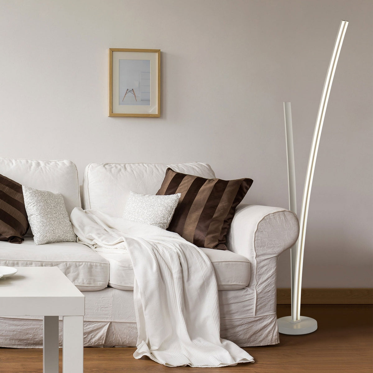 Revelstoke 2 LED Floor Lamp Dimmable in White