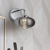 Ringmore 8W LED Switched Wall Light in Polished Chrome with Smoked Glass Shade