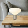 Roborough Wide Table Lamp in Satin Nickel & Opal Glass