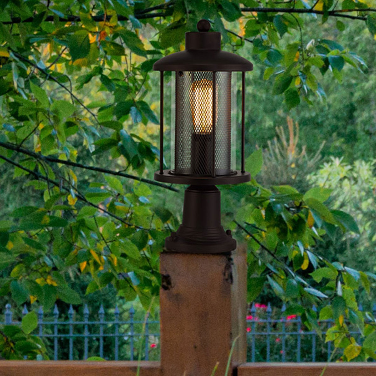 Romansleigh Antique Bronze IP54 Pedestal Lamp