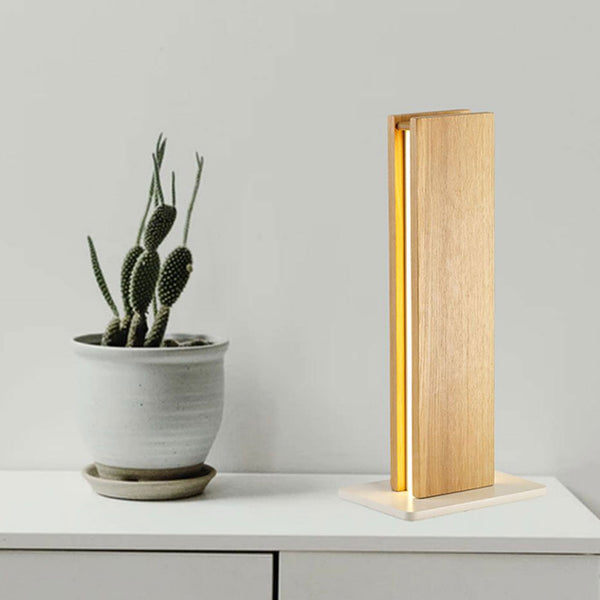 Rushford 2 x 6W LED Table Lamp in Medium Oak