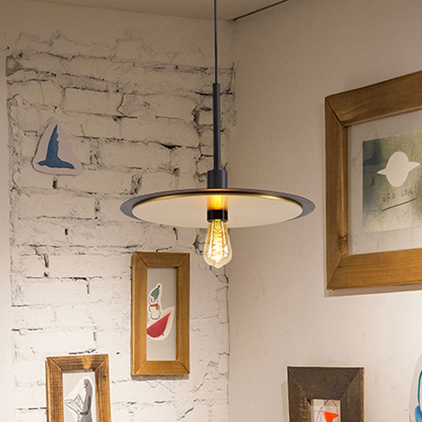 Tetcott E27 Black and Gold 3 In1 Ceiling Flush, Semi-Flush or Pendant Light