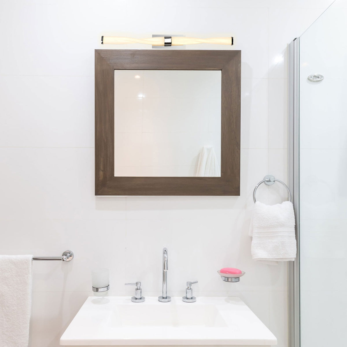 Tyneham Polished Chrome IP44 LED Wall Light  20W 3000K 1400lm