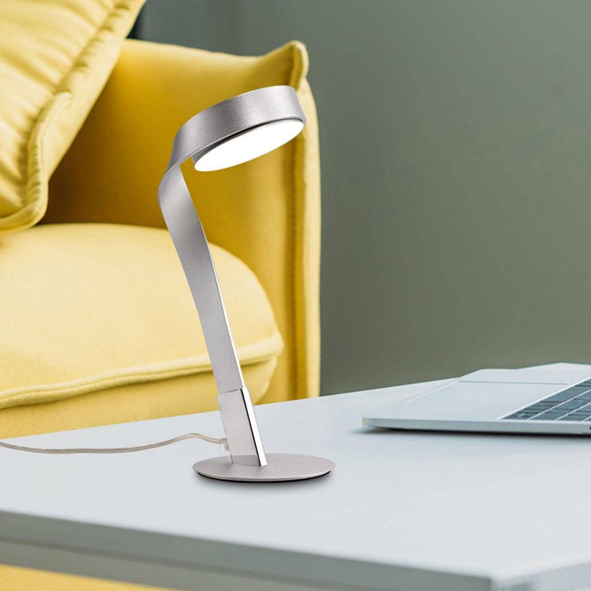 Virginstow 10W LED Table Lamp in Silver and Polished Chrome