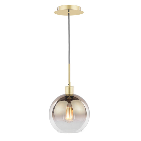 Lycia Single Pendant In Gold With Ombre Gold Glass Shade