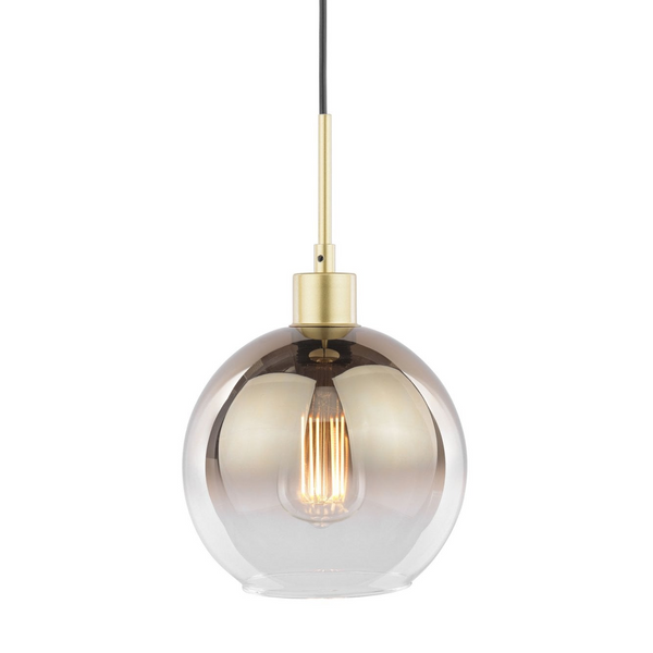 Lycia Single Pendant In Satin Gold With Ombre Gold Glass Shade