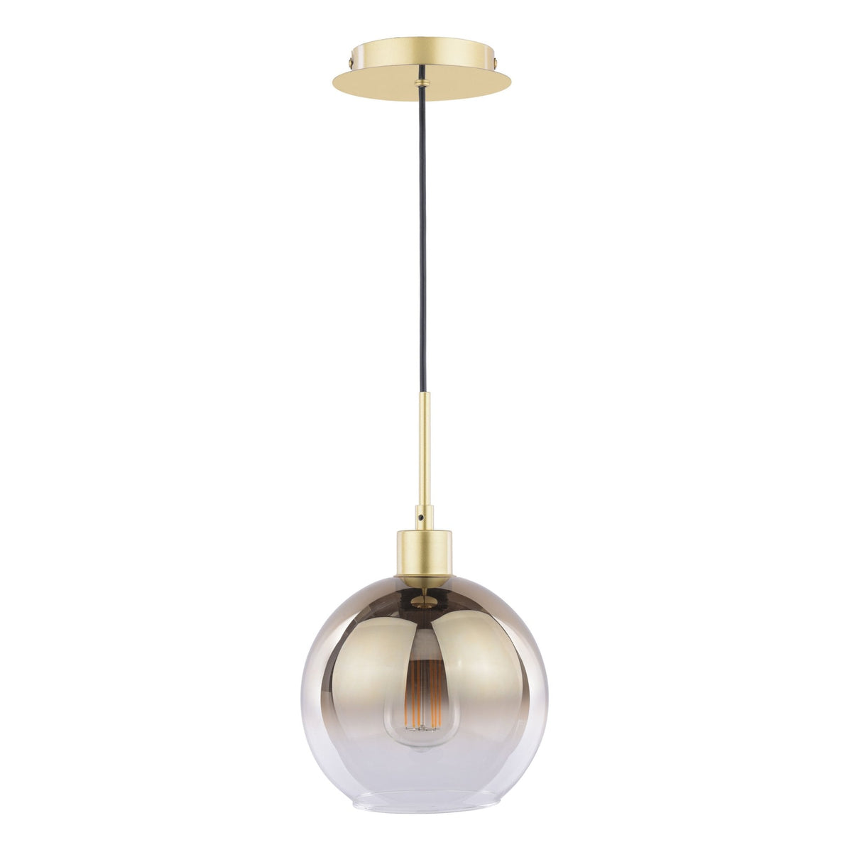 Lycia Single Pendant In Gold With Ombre Gold Glass Shade