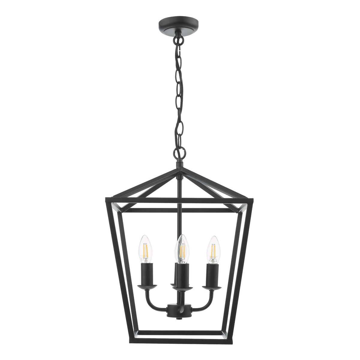 Fionn 4 Light Lantern Pendant In Matt Black