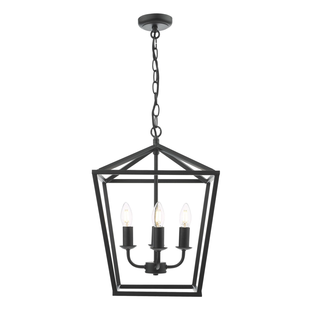 Fionn 4 Light Lantern Pendant In Matt Black