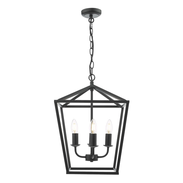 Fionn 4 Light Lantern Pendant In Matt Black
