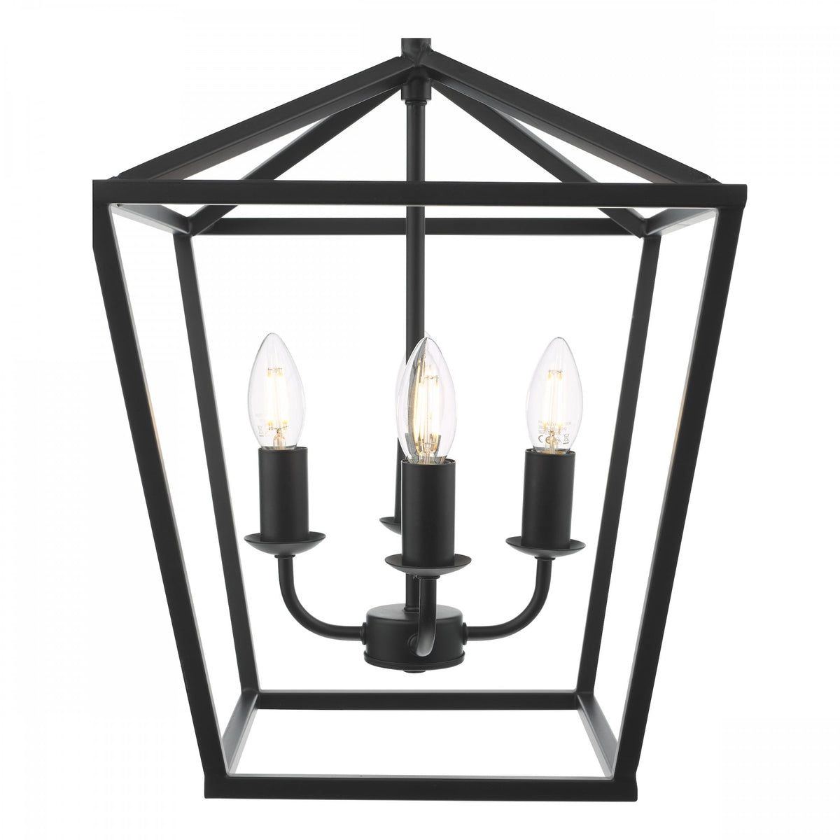 Fionn 4 Light Lantern Pendant In Matt Black