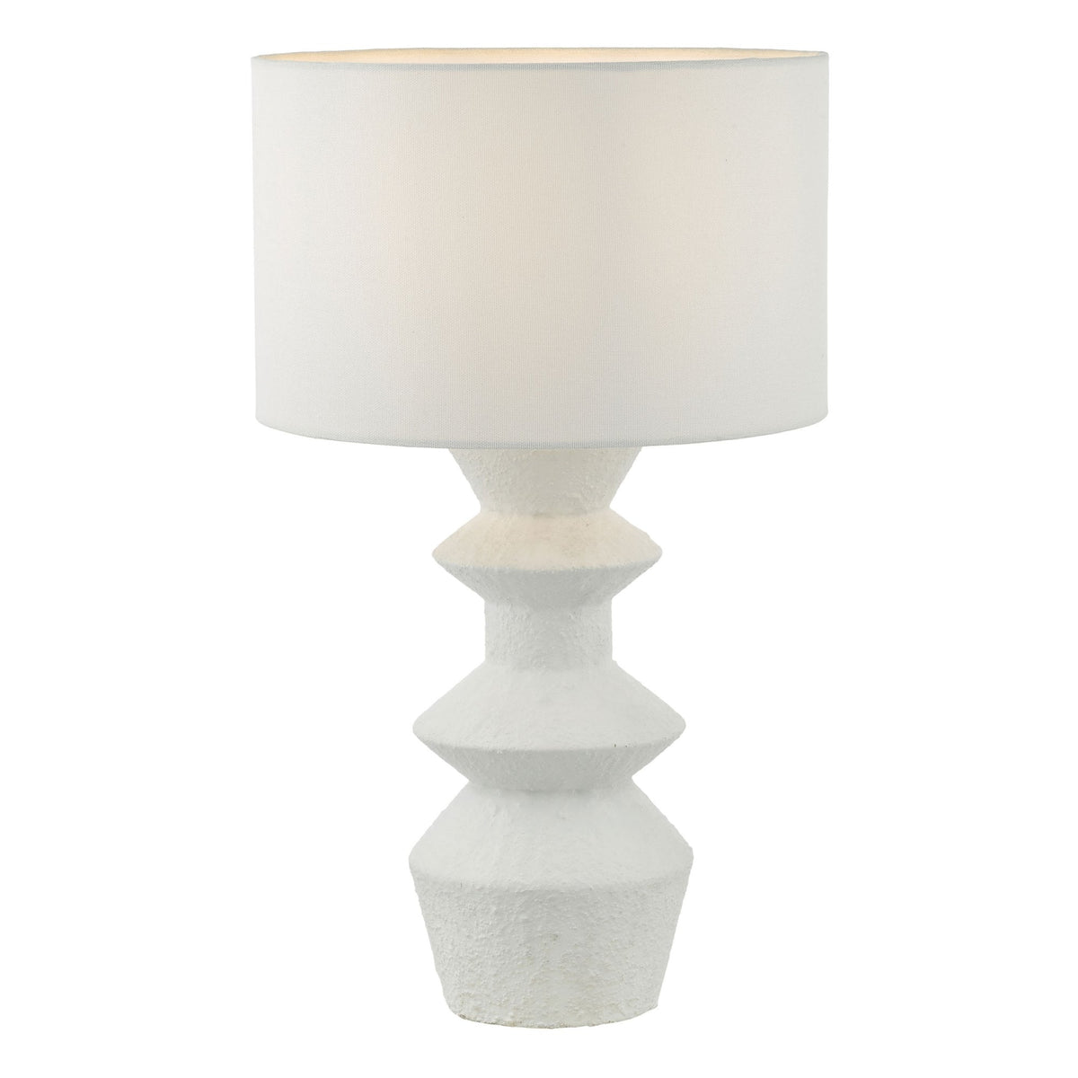 Bidelia Table Lamp In Matt White With Ivory Linen Shade