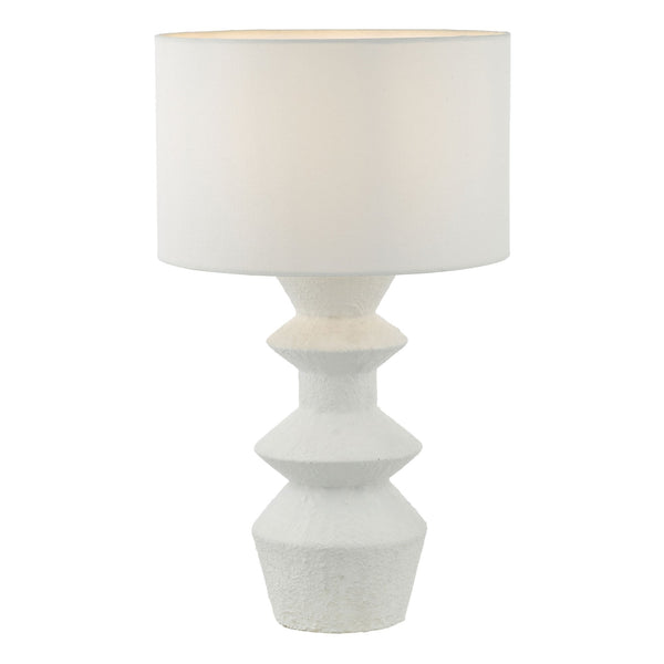 Bidelia Table Lamp In Matt White With Ivory Linen Shade