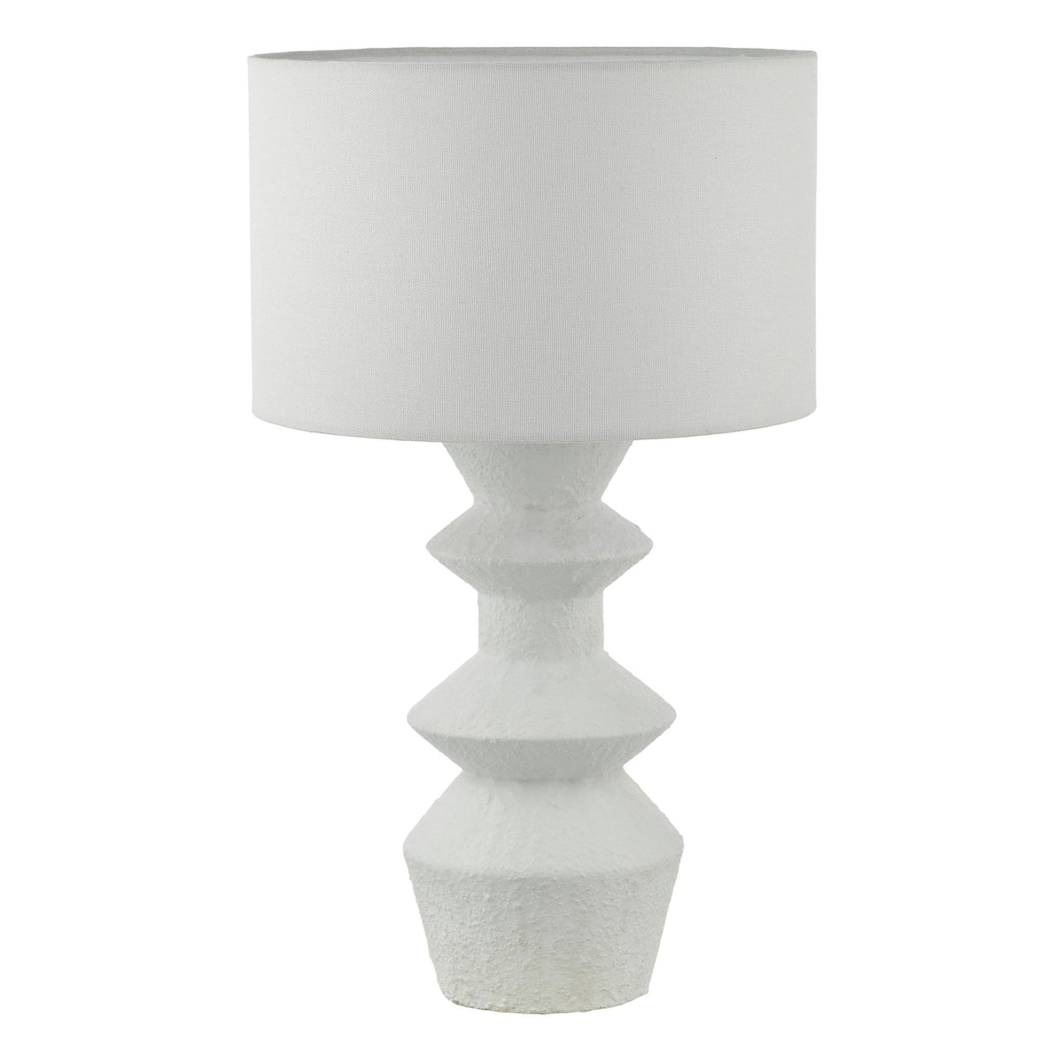 Bidelia Table Lamp In Matt White With Ivory Linen Shade