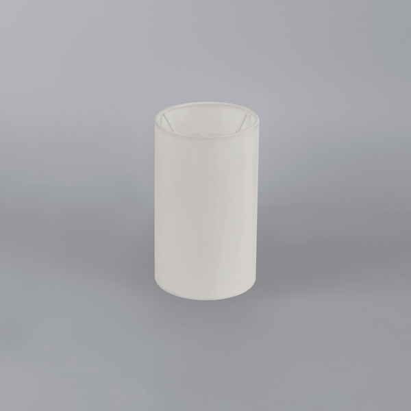 Serena 12cm White Faux Silk Fabric Cylinder Shade
