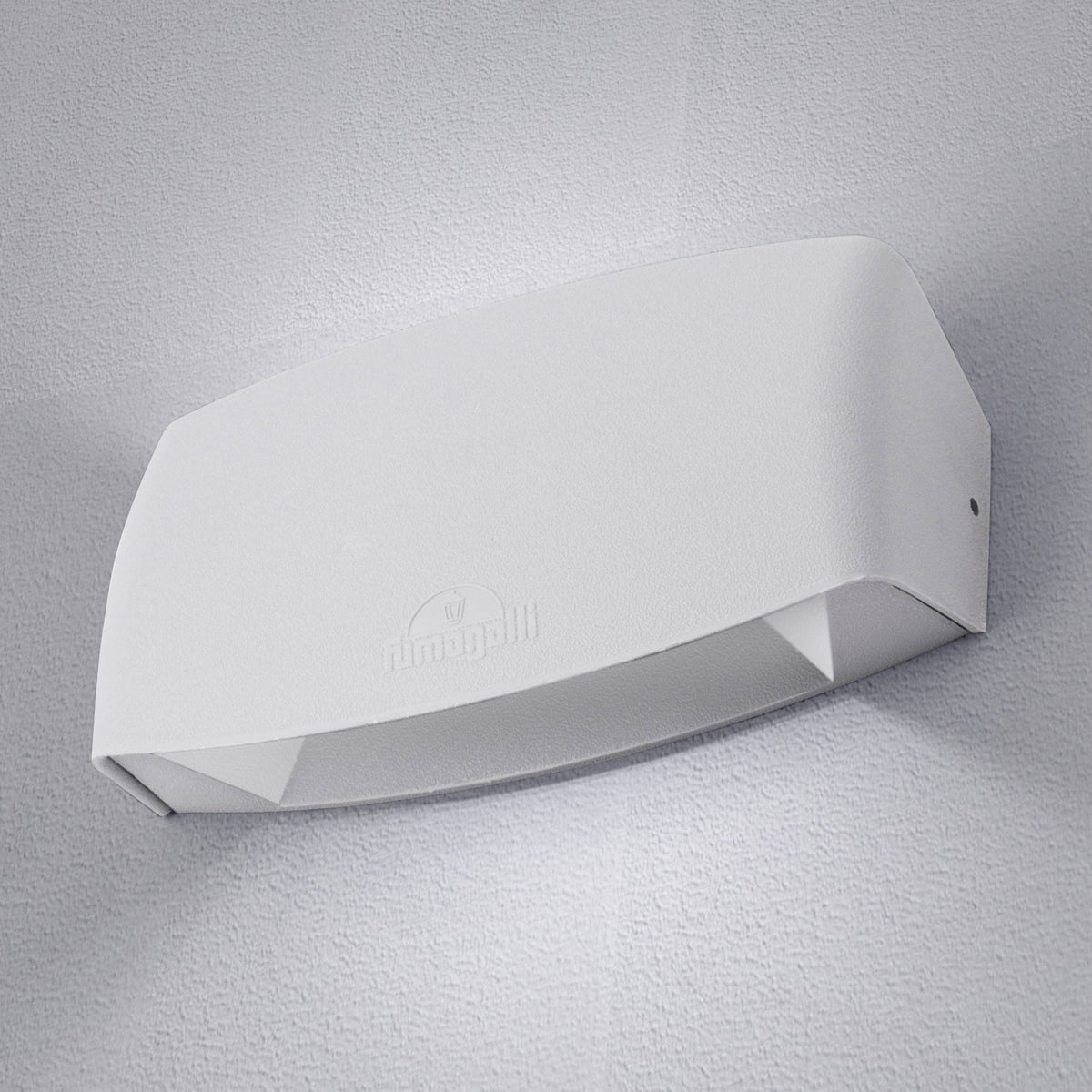 White wall light with upward and downward facing light.