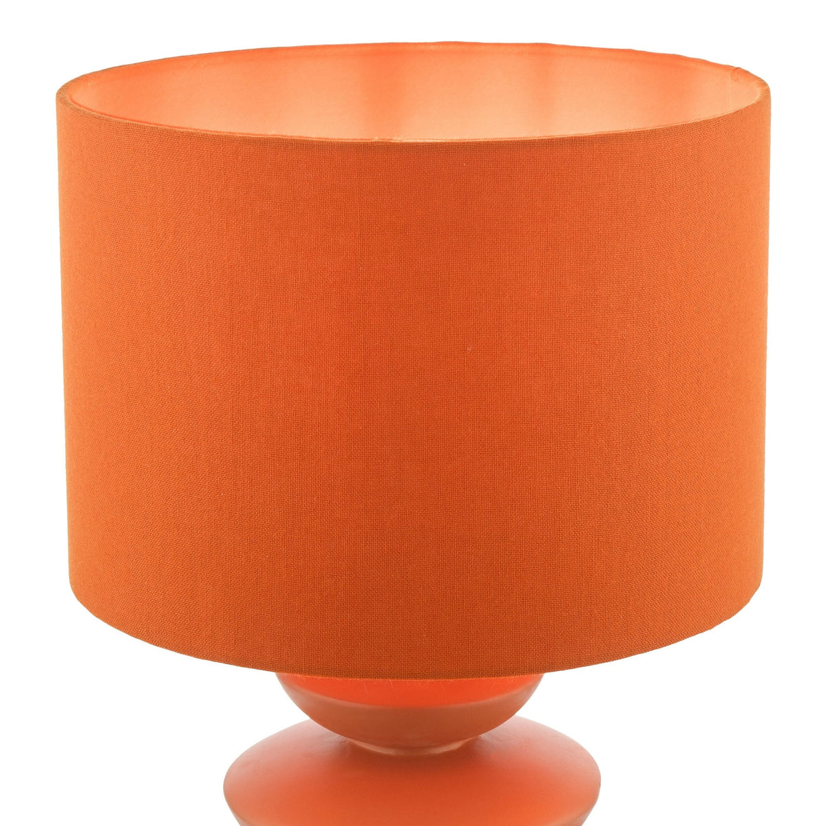 Discus Ceramic Table Lamp In Orange With Orange Cotton Shade
