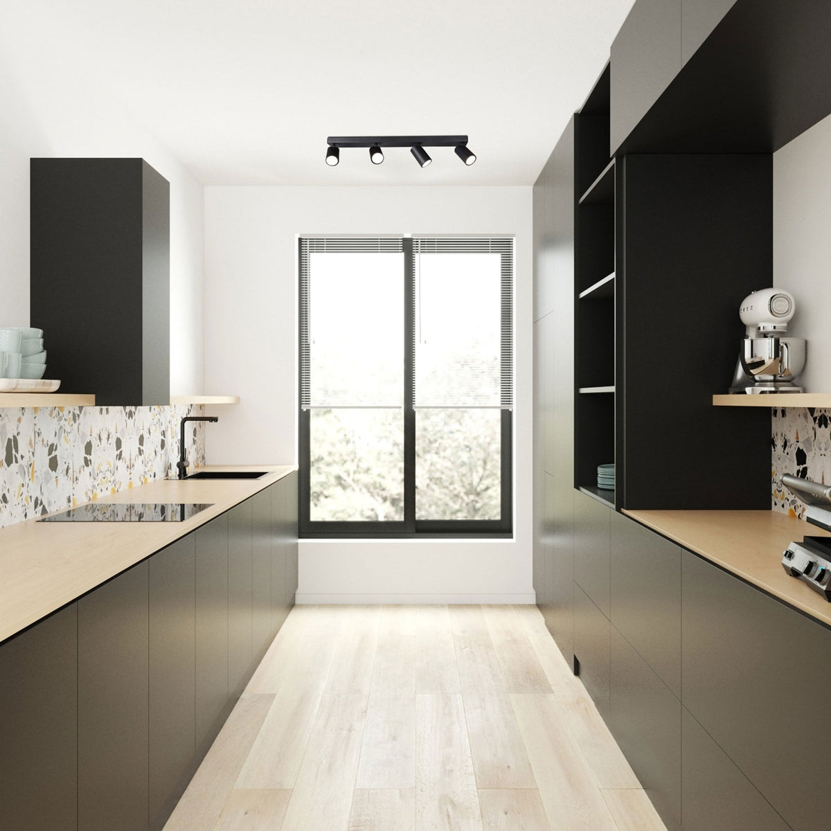 Sal Linear Four Light Bar Spotlight in Matt Black