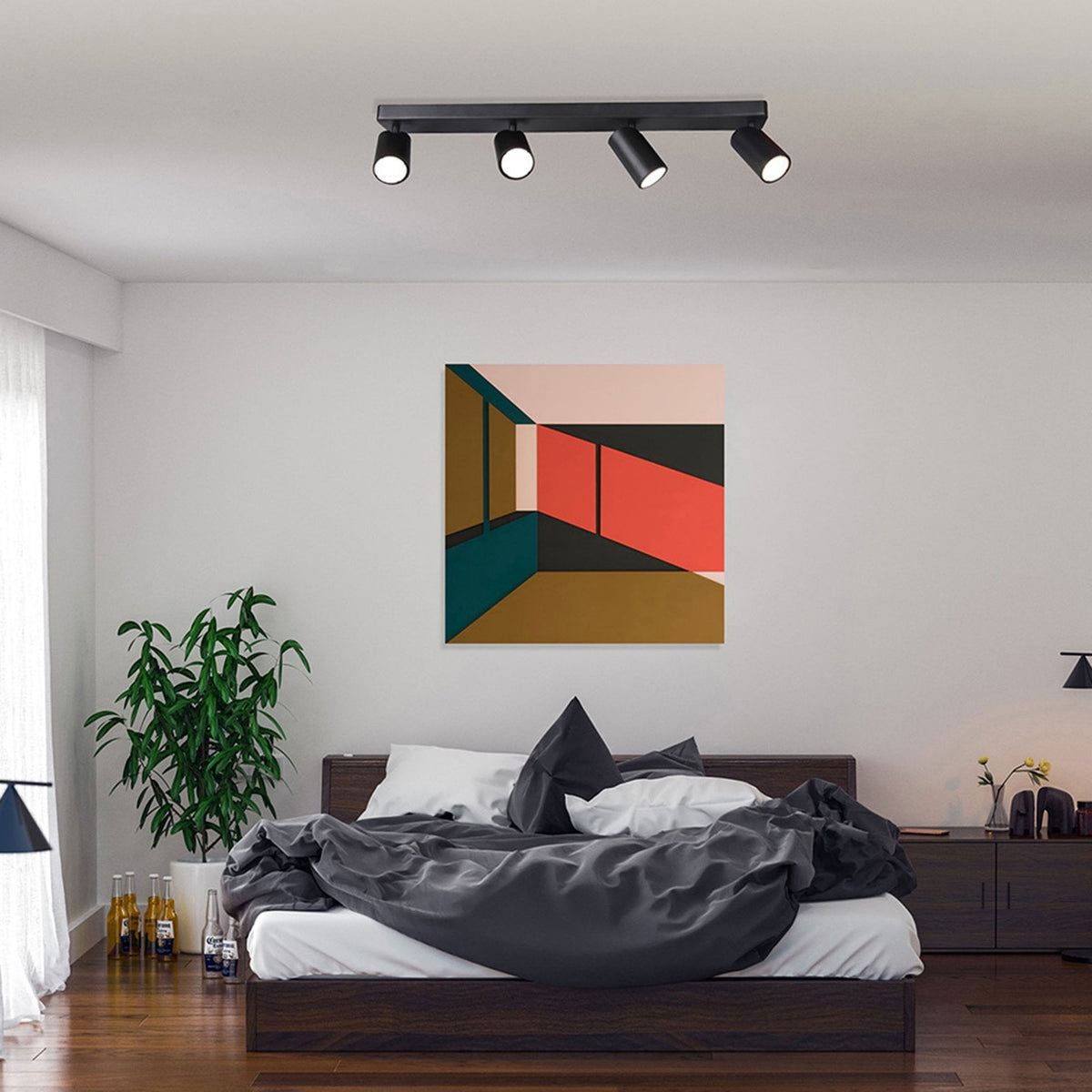 Sal Linear Four Light Bar Spotlight in Matt Black