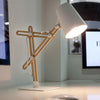 Looker Adjustable Desk Lamp in White and Beech Wood