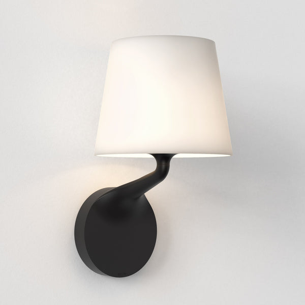 Millie Wall Light with Frosted Glass in Matt Black