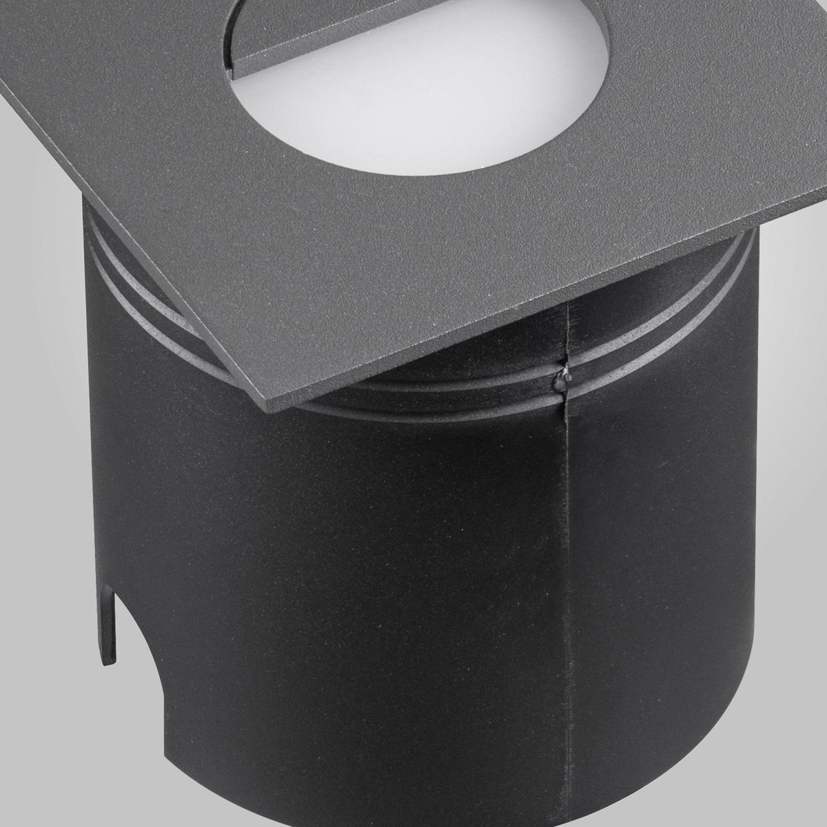 Aspen Square Eyelid Recessed LED IP65 Wall Light in Anthracite