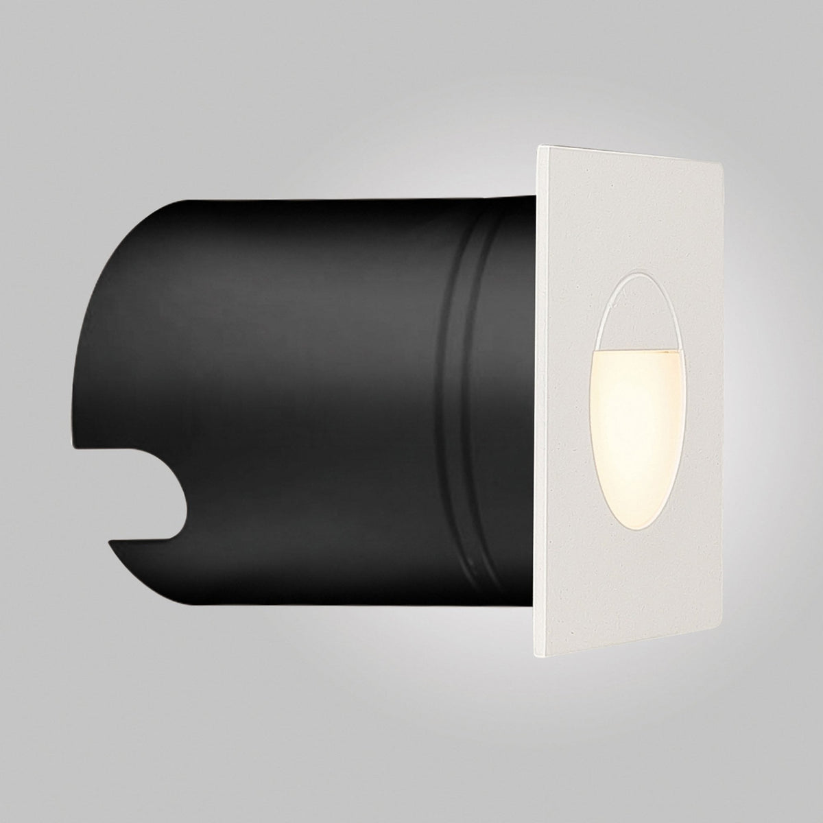 Aspen Square Eyelid Recessed LED IP65 Wall Light in Sand White