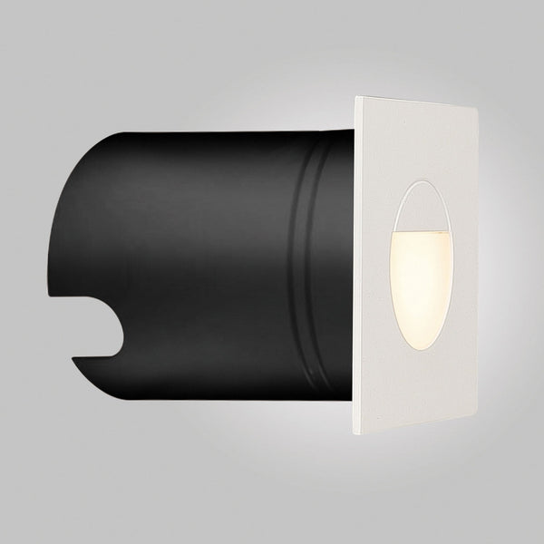 Aspen Square Eyelid Recessed LED IP65 Wall Light in Sand White
