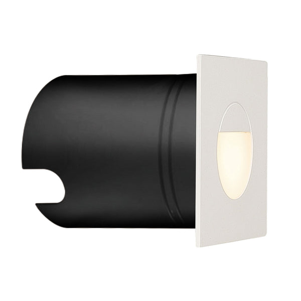 Aspen Square Eyelid Recessed LED IP65 Wall Light in Sand White