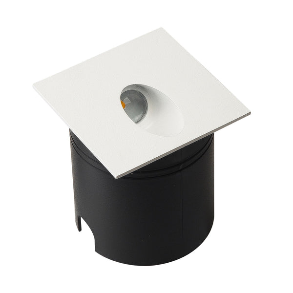 Aspen Square Angled Recessed LED IP65 Wall Light in Sand White