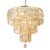 Empire 5 Light Chandelier In Satin Brass & Champagne Crystal