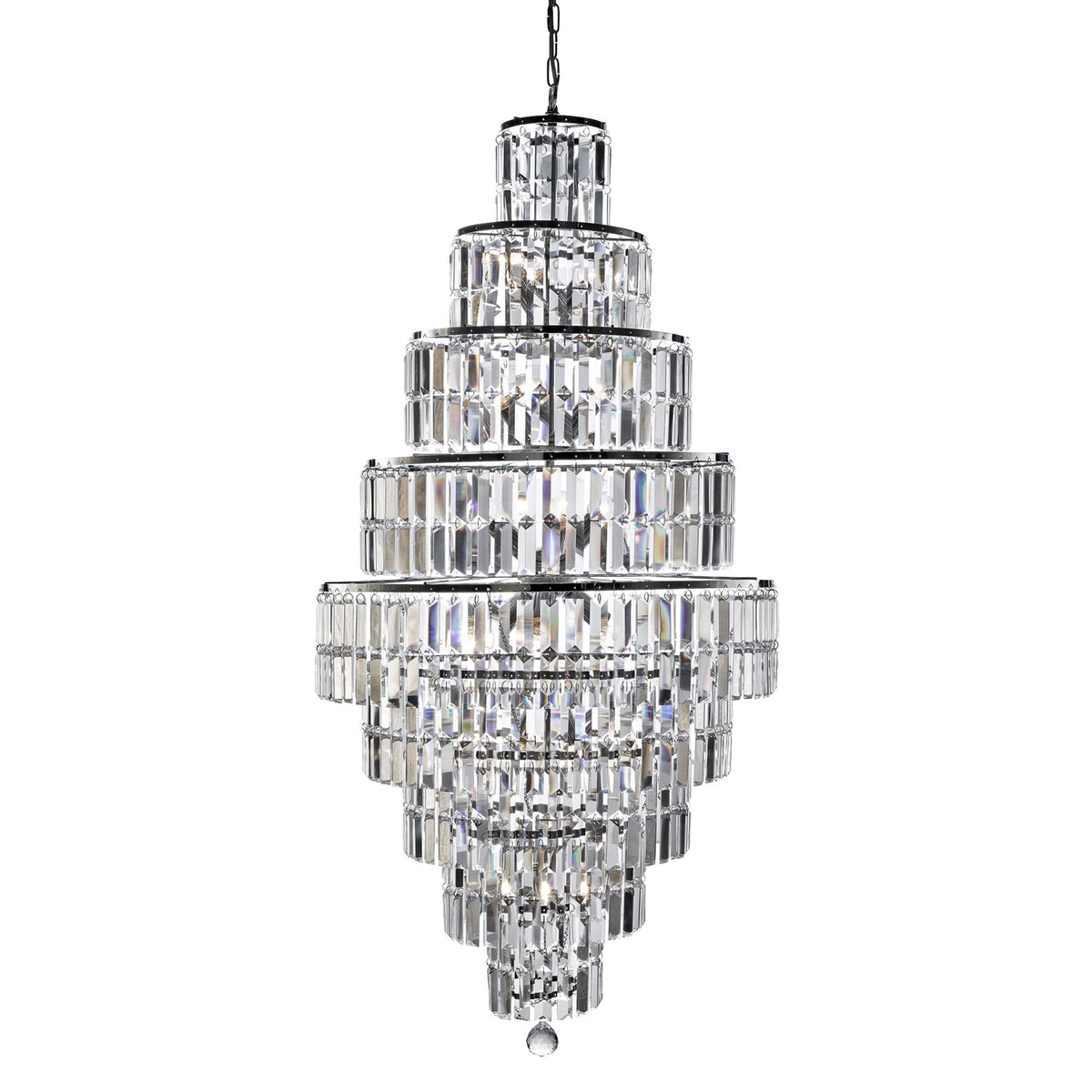 Empire 13 Light Chandelier In Polished Chrome & Clear Crystal