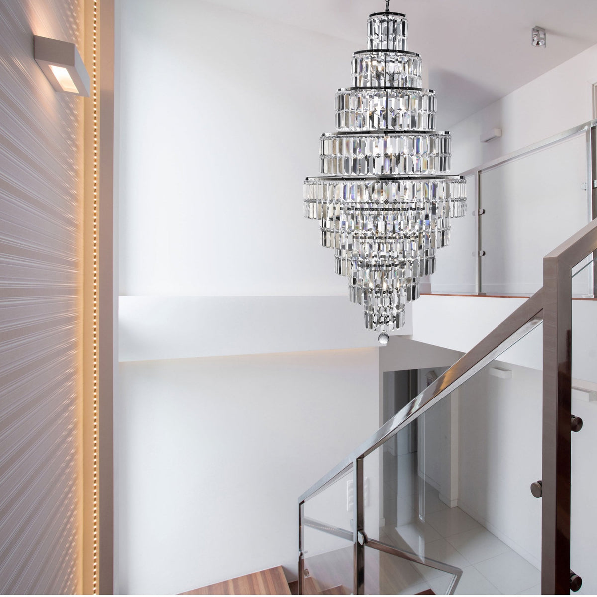Empire 13 Light Chandelier In Polished Chrome & Clear Crystal